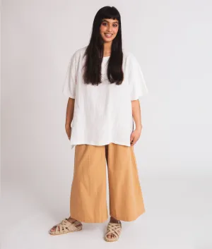 Adrienne Organic Cotton Trousers In Camel