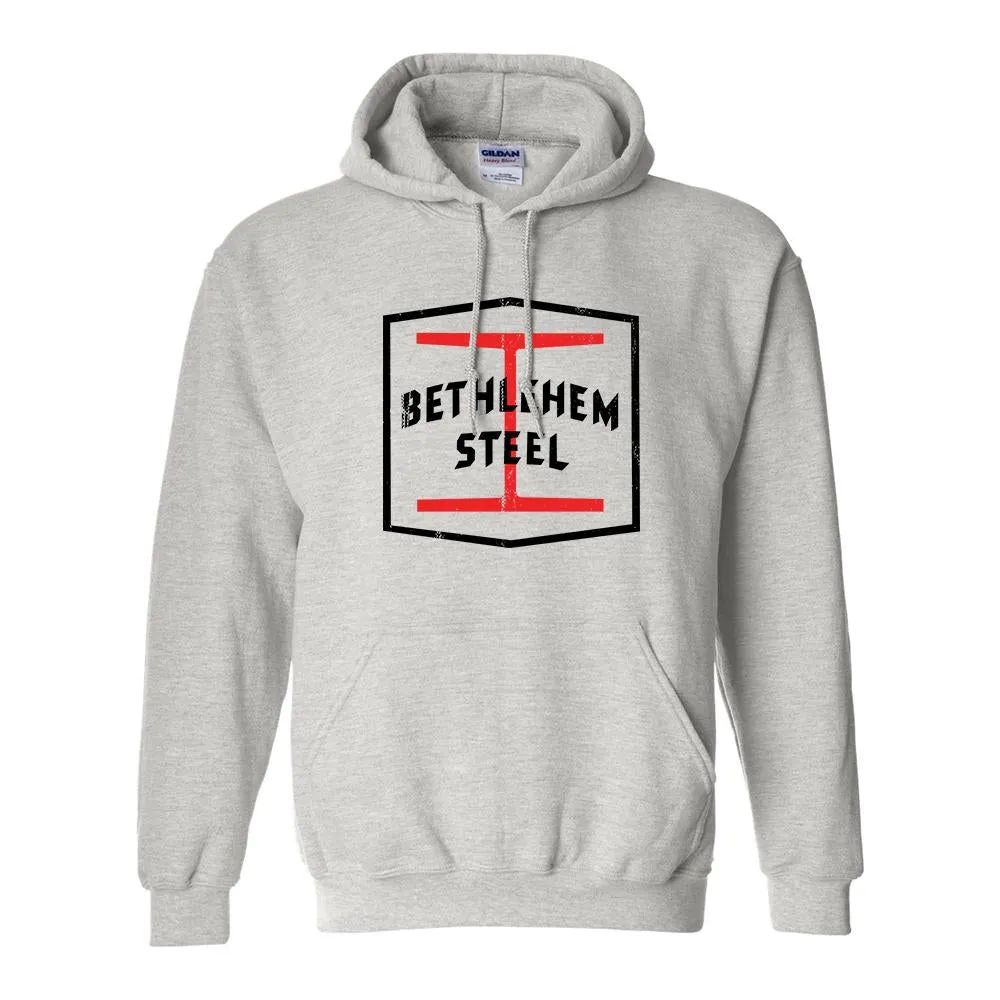 Bethlehem Steel Distressed Pullover Hoodie | Bethlehem Steel Ash Pull Over Hoodie