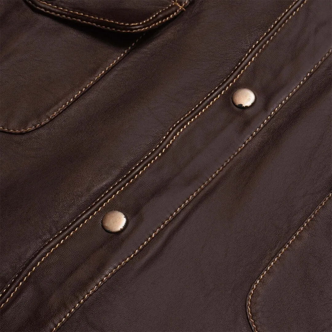 Brad Western Brown Leather Shirt