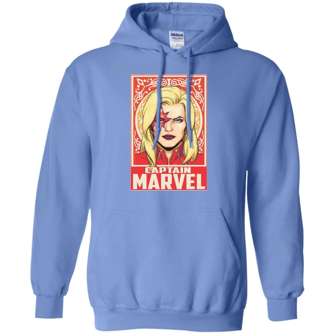 Captain Marvel Ornament Pullover Hoodie Sweatshirt