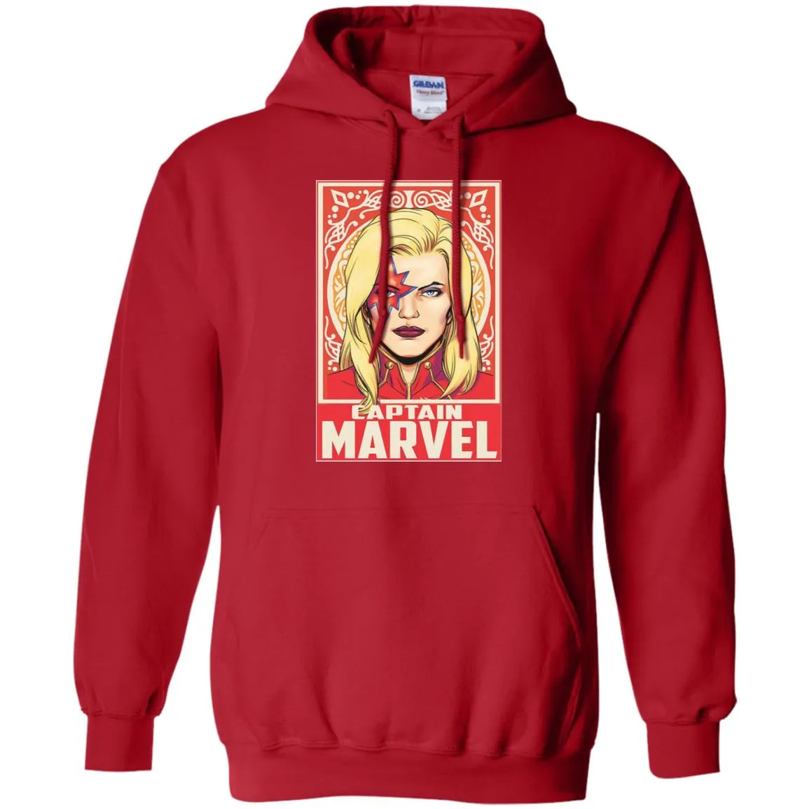 Captain Marvel Ornament Pullover Hoodie Sweatshirt