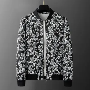 Contrasting Floral Printing Pattern Jacket