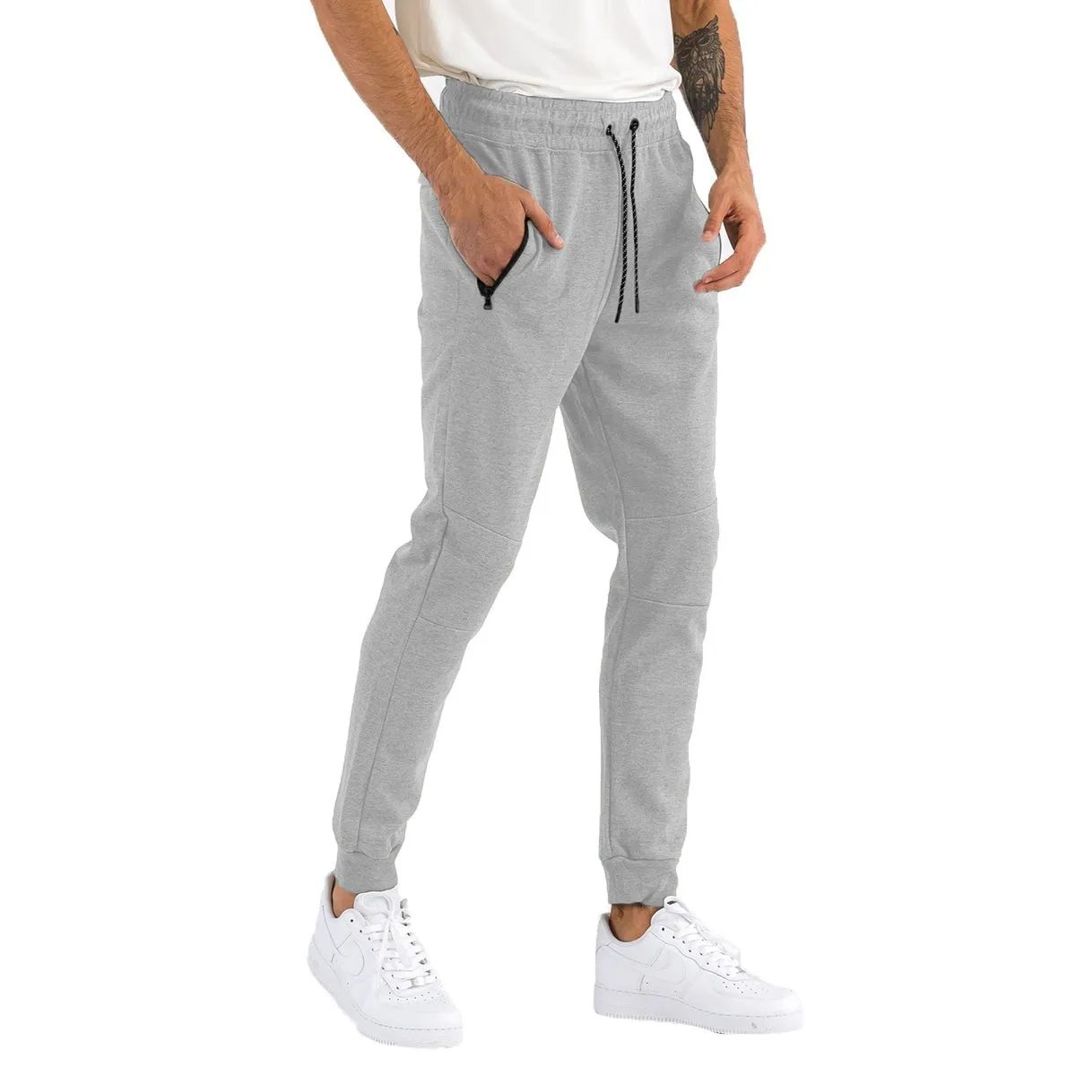 Heathered Grey Cotton Sweatpants