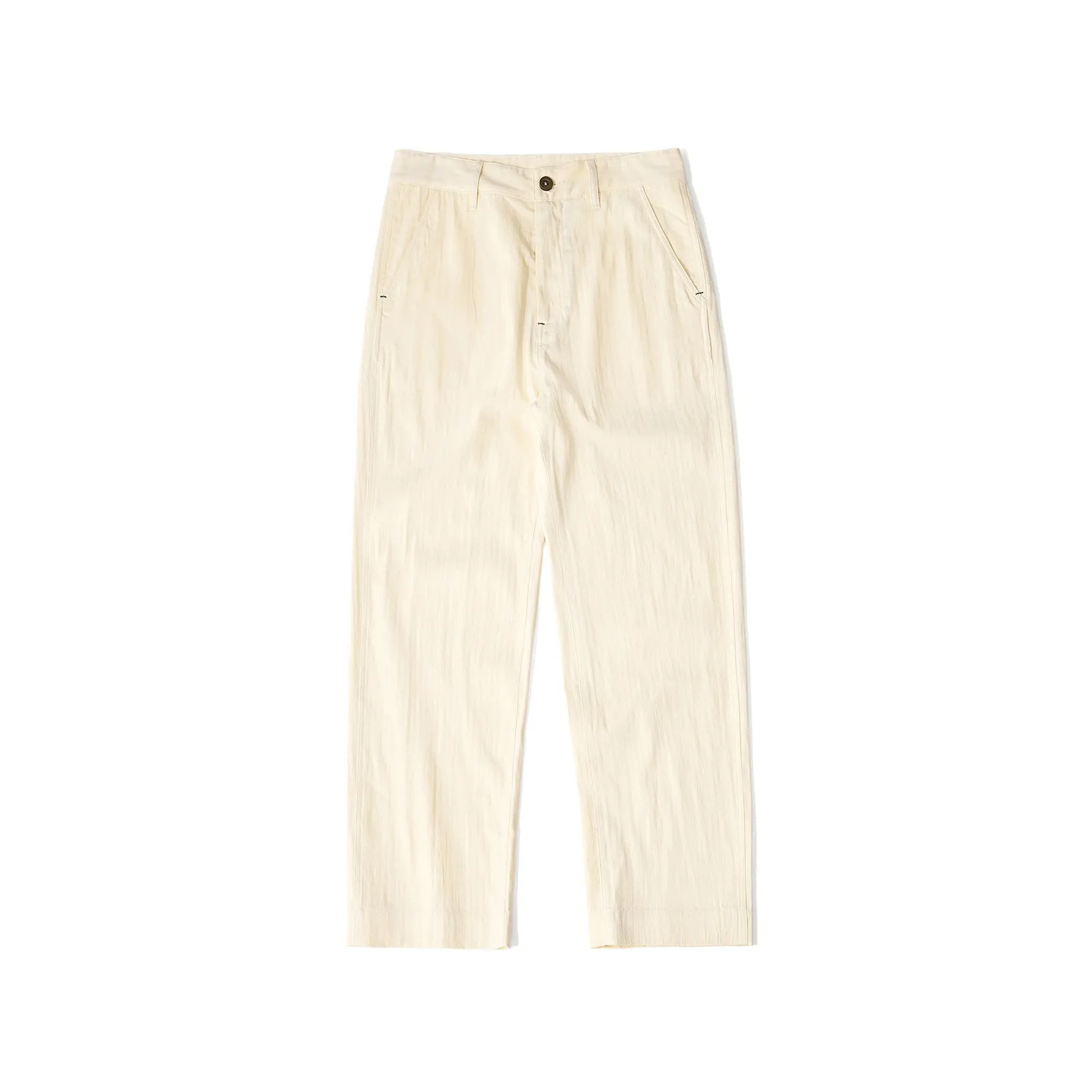 Herringbone Off-white Work Trousers