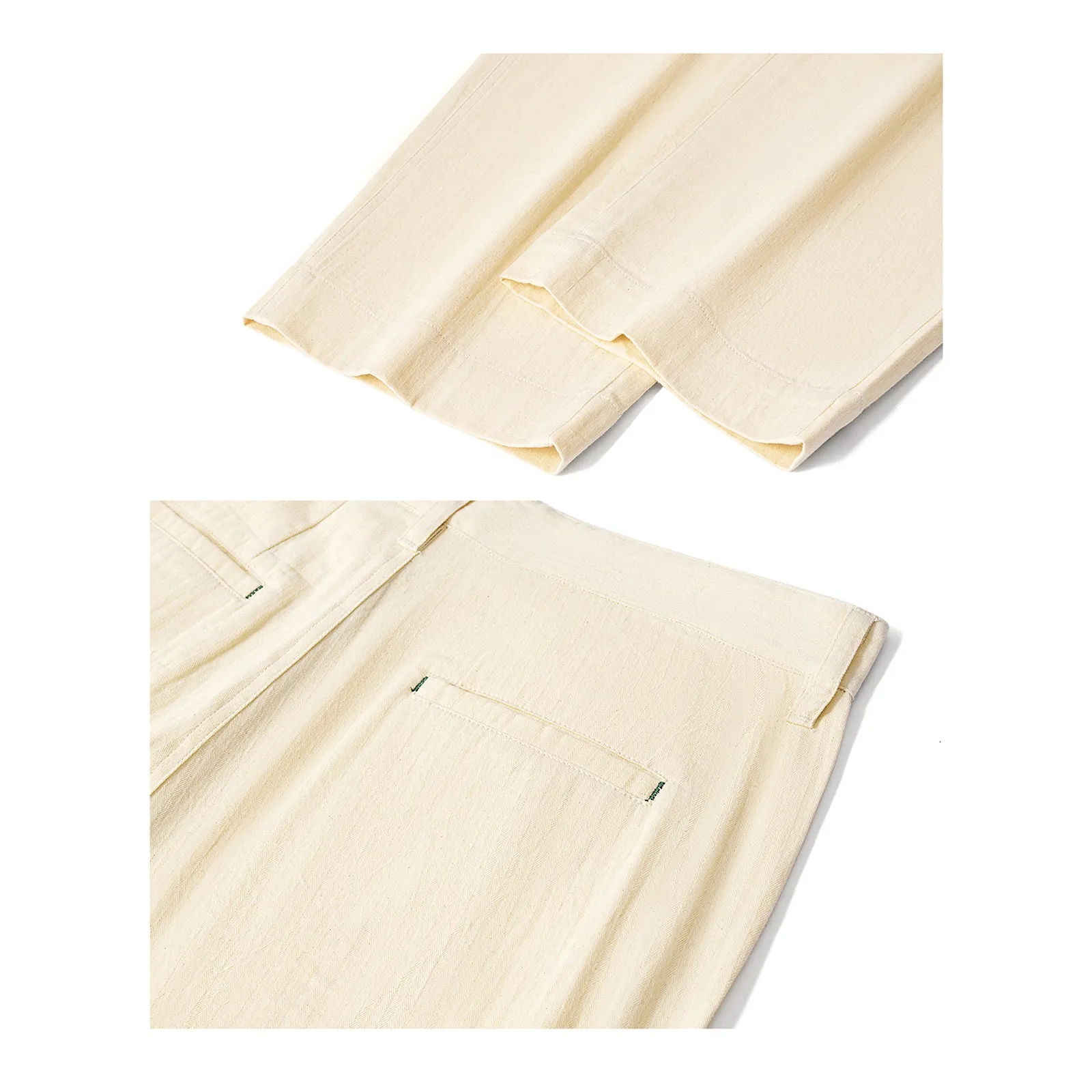 Herringbone Off-white Work Trousers