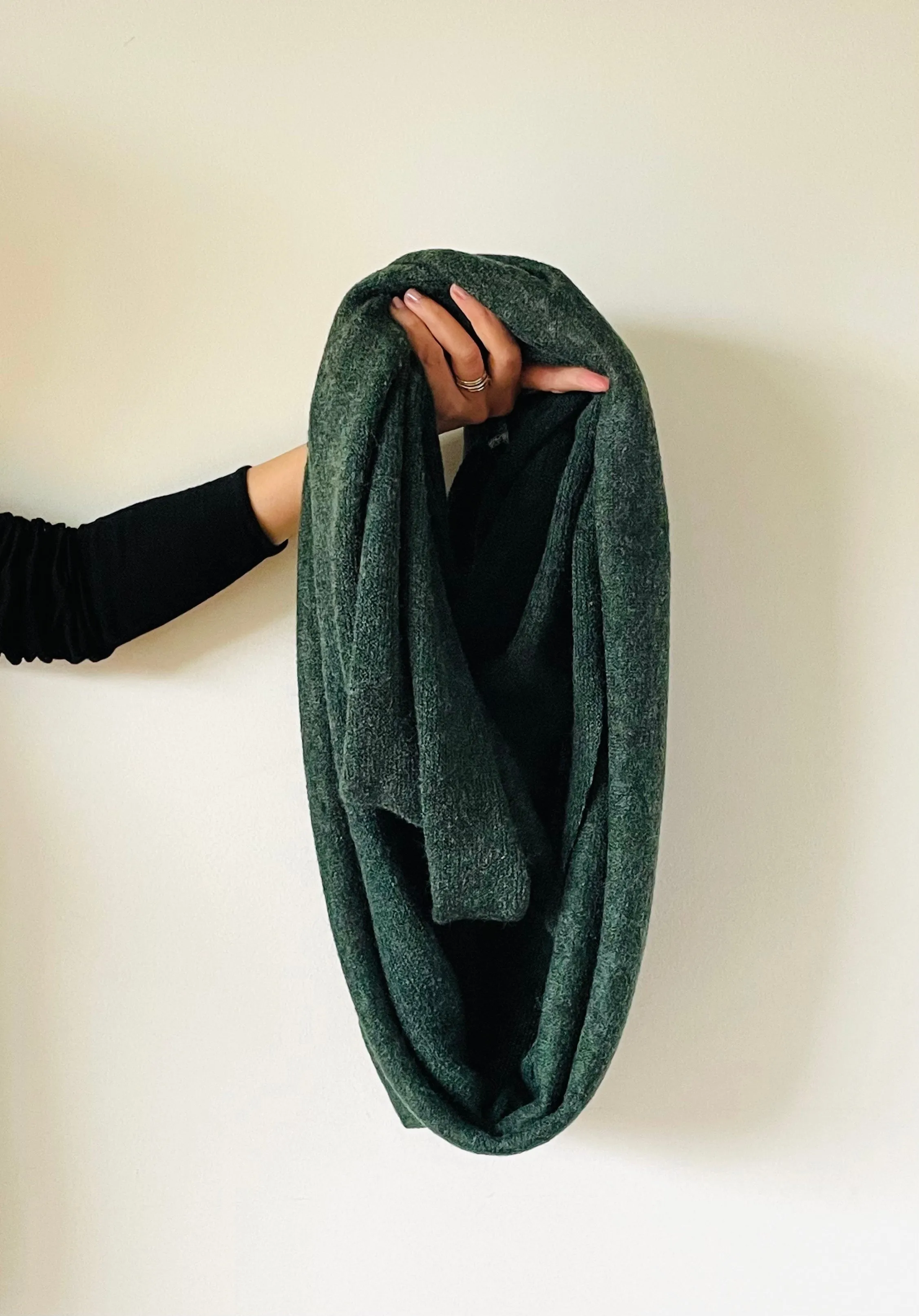 Hunter Green Sweater Knit Infinity Scarf