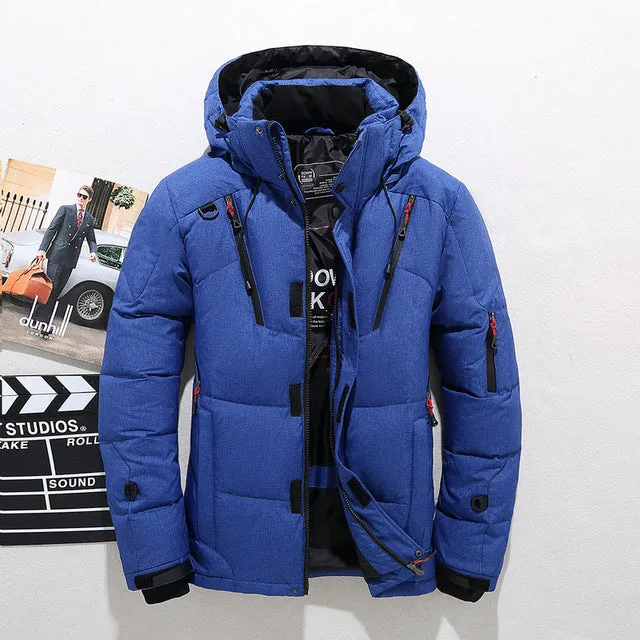 Men Hooded Thick Warm Duck Down Parka Coat