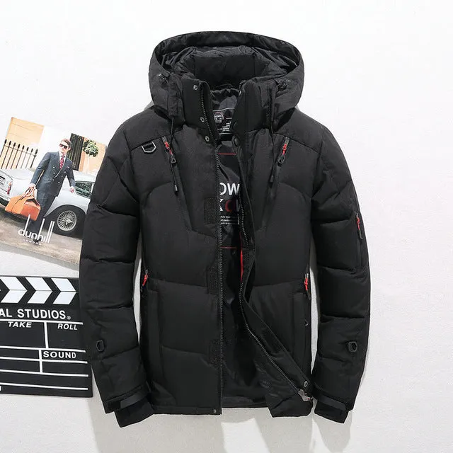 Men Hooded Thick Warm Duck Down Parka Coat