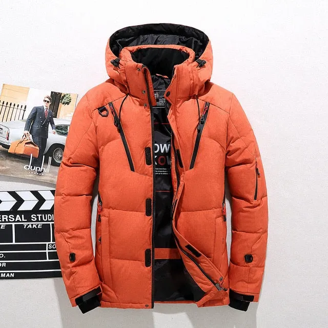 Men Hooded Thick Warm Duck Down Parka Coat