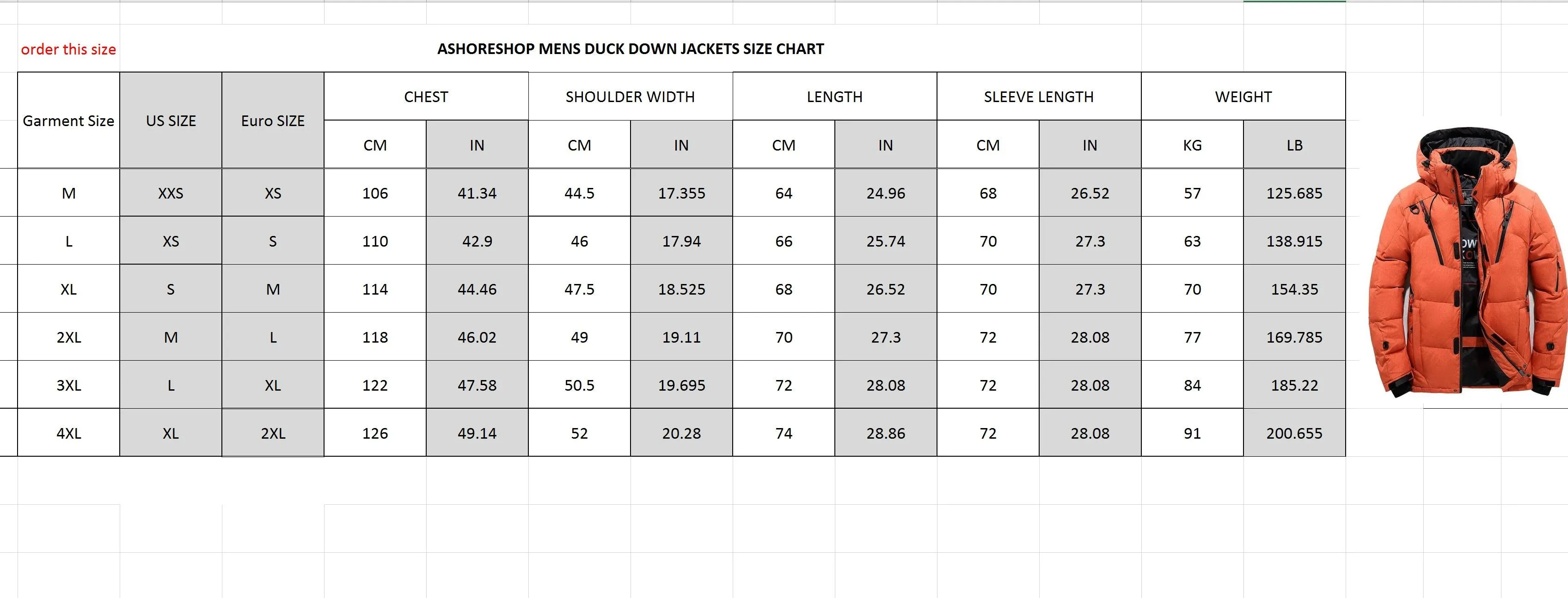 Men Hooded Thick Warm Duck Down Parka Coat