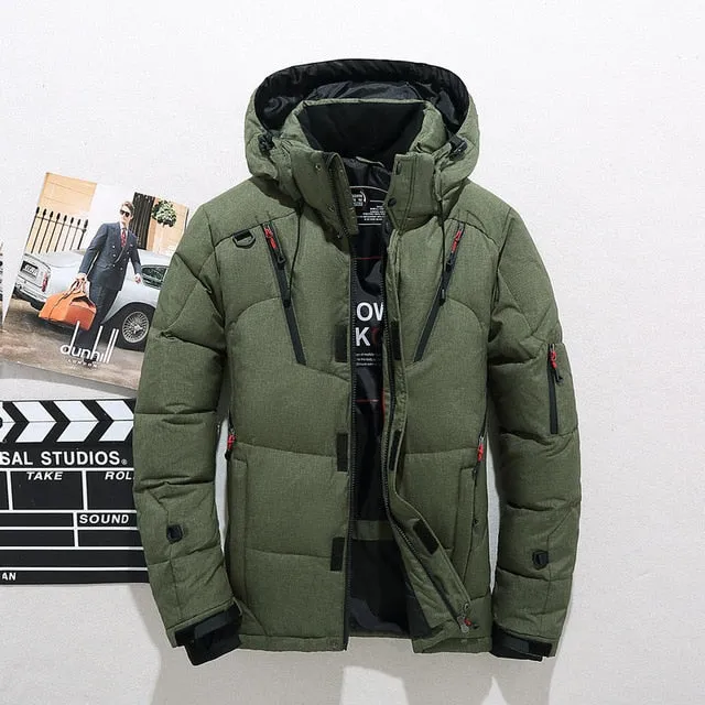 Men Hooded Thick Warm Duck Down Parka Coat