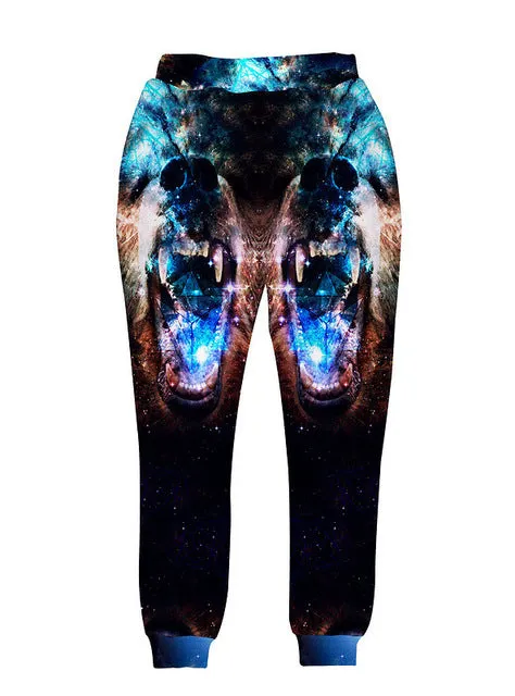 Men's 3D Bear Space Print Pants