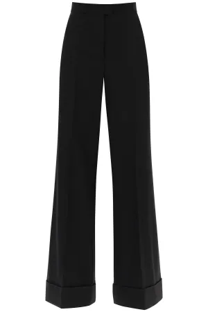 Moschino cuffed palazzo trousers in wool gabardine