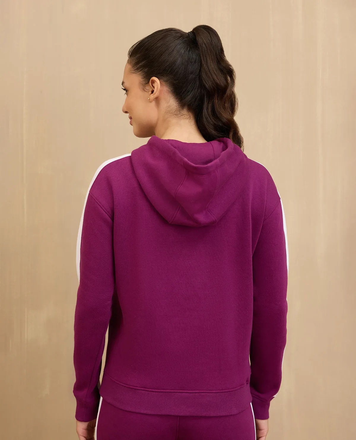 NYKD By Nykaa Cozy Fleece Hoodie Sweatshirt -NYLE702-Magenta