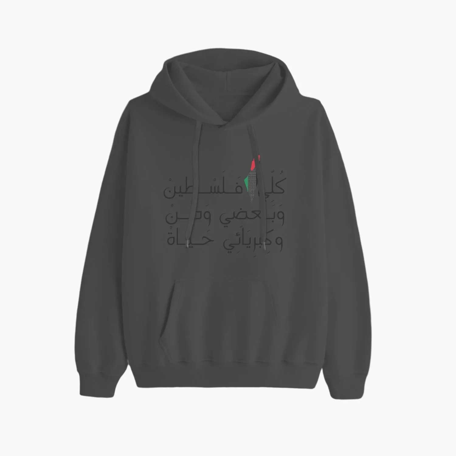 Palestine Word Unisex Pullover Hoodie - Black