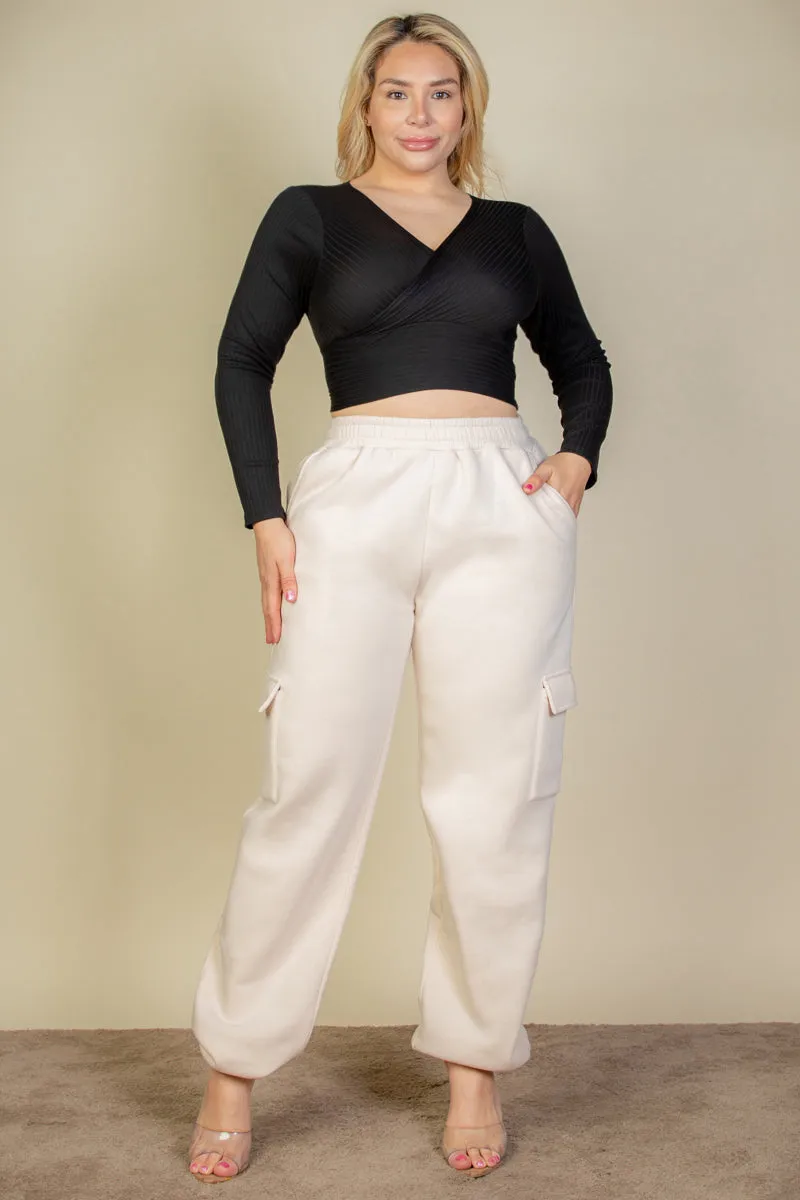 Plus Size Side Pocket Drawstring Waist Sweatpants