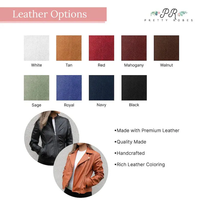 (Real Leather) Custom Bride Leather Jacket