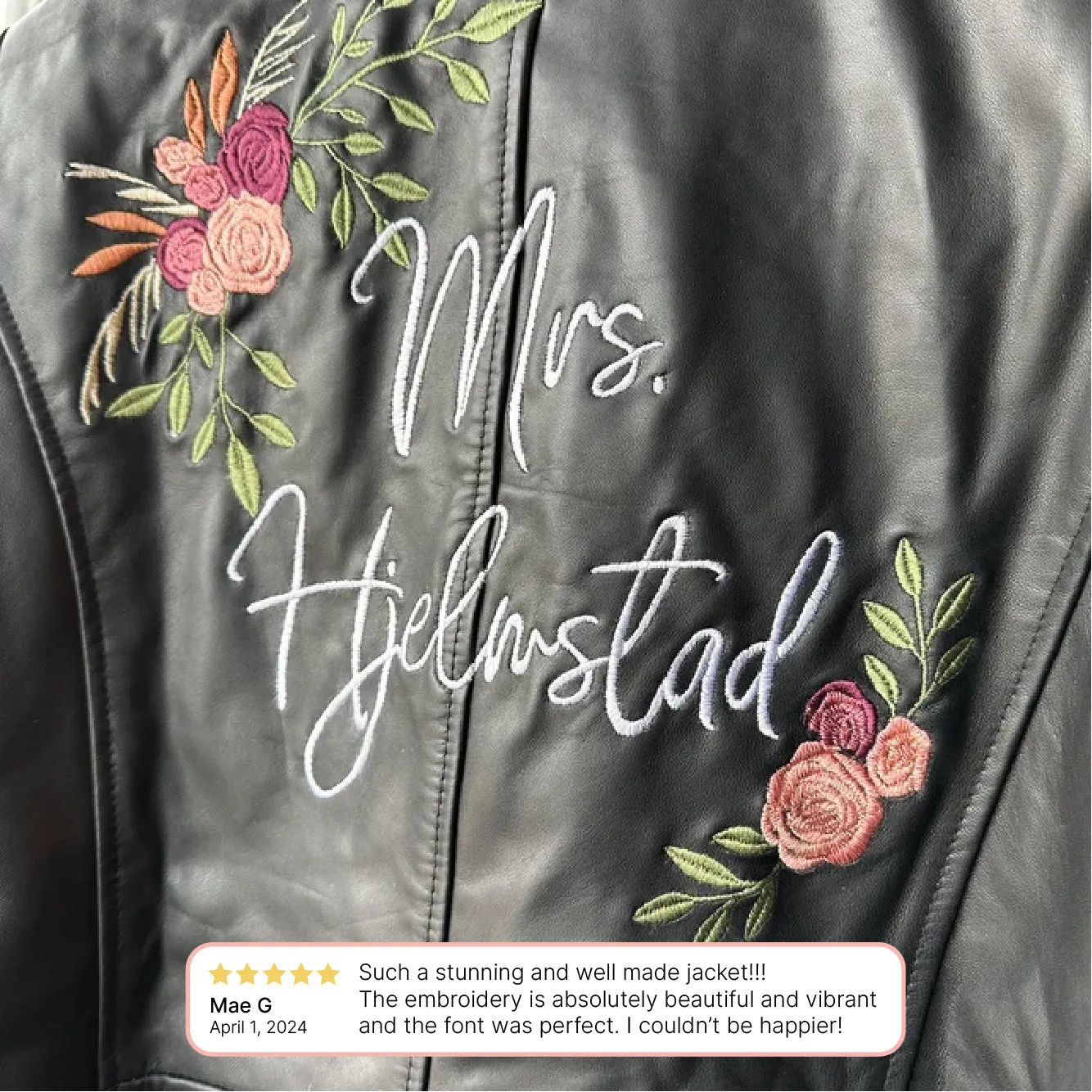 (Real Leather) Custom Bride Leather Jacket