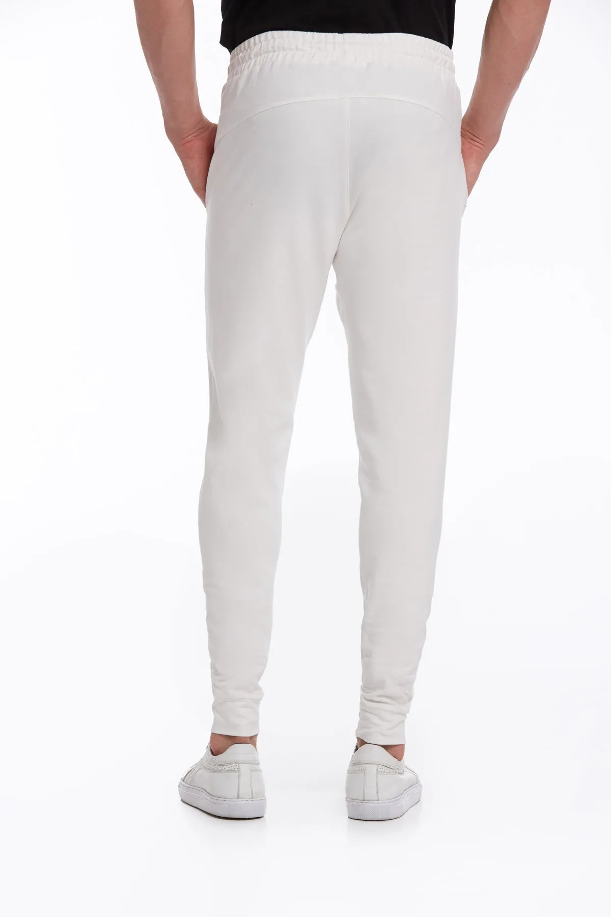 Regular Fit Cotton Blend White Sweatpants