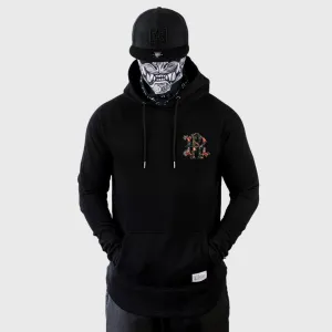 RR Filigree & Flowers Scoop Pullover Hoodie {Black}