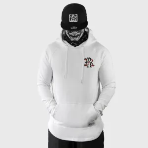 RR Filigree & Flowers Scoop Pullover Hoodie {White}