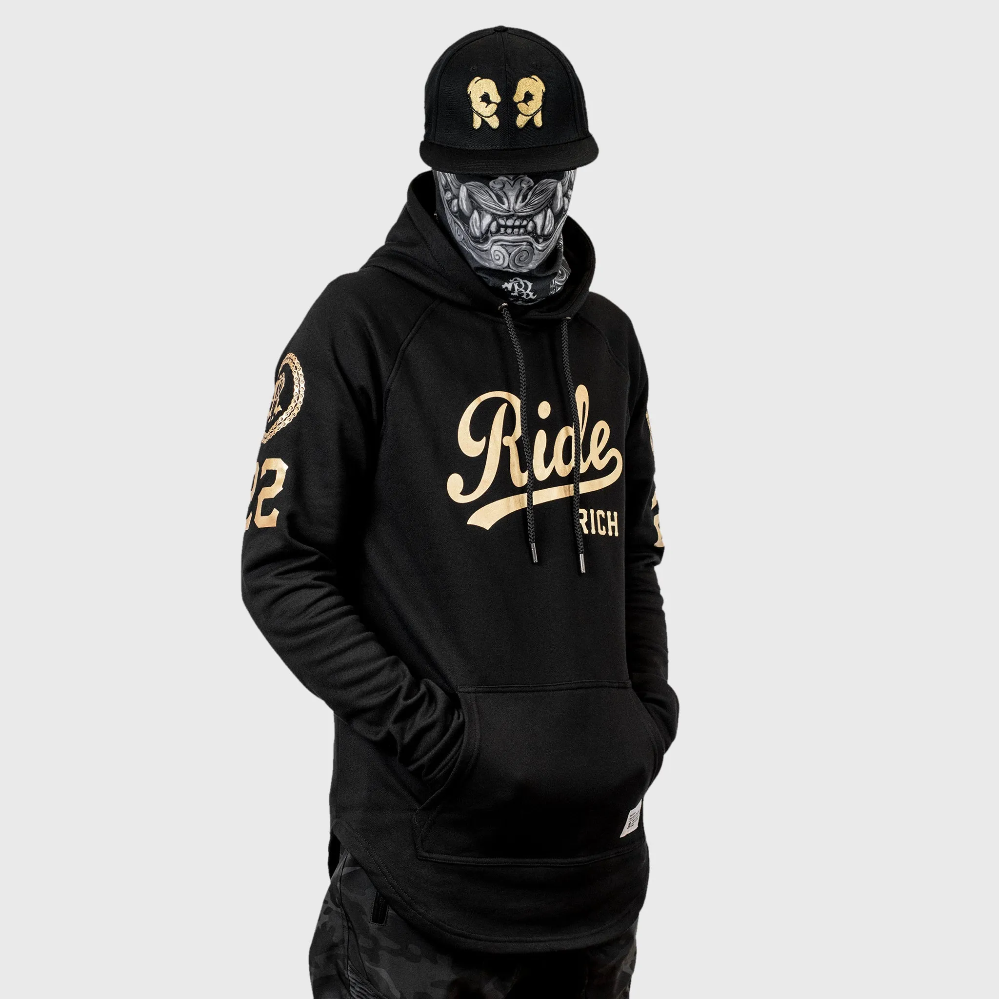 RR Squad Scoop Pullover Hoodie {Gold on Black}