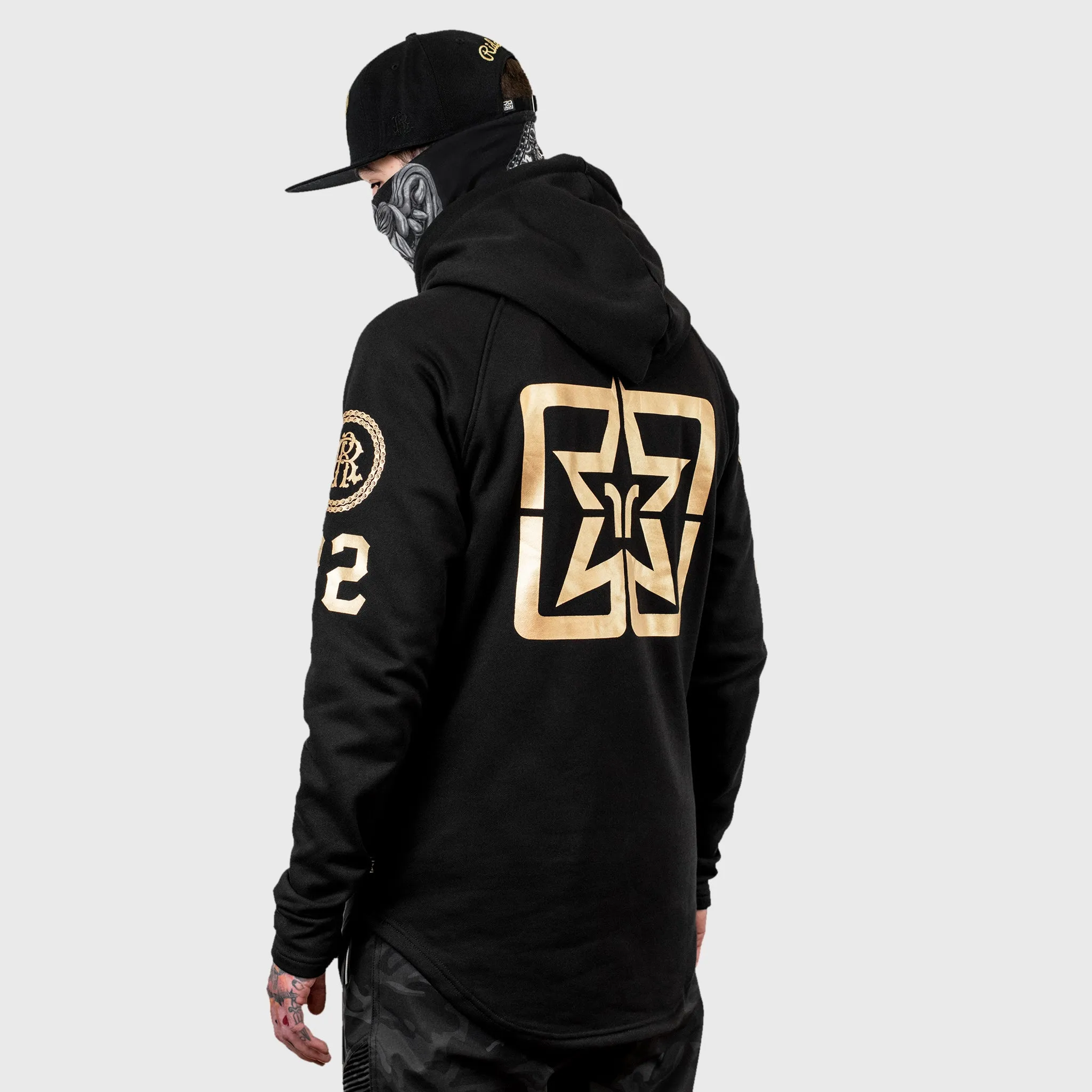 RR Squad Scoop Pullover Hoodie {Gold on Black}