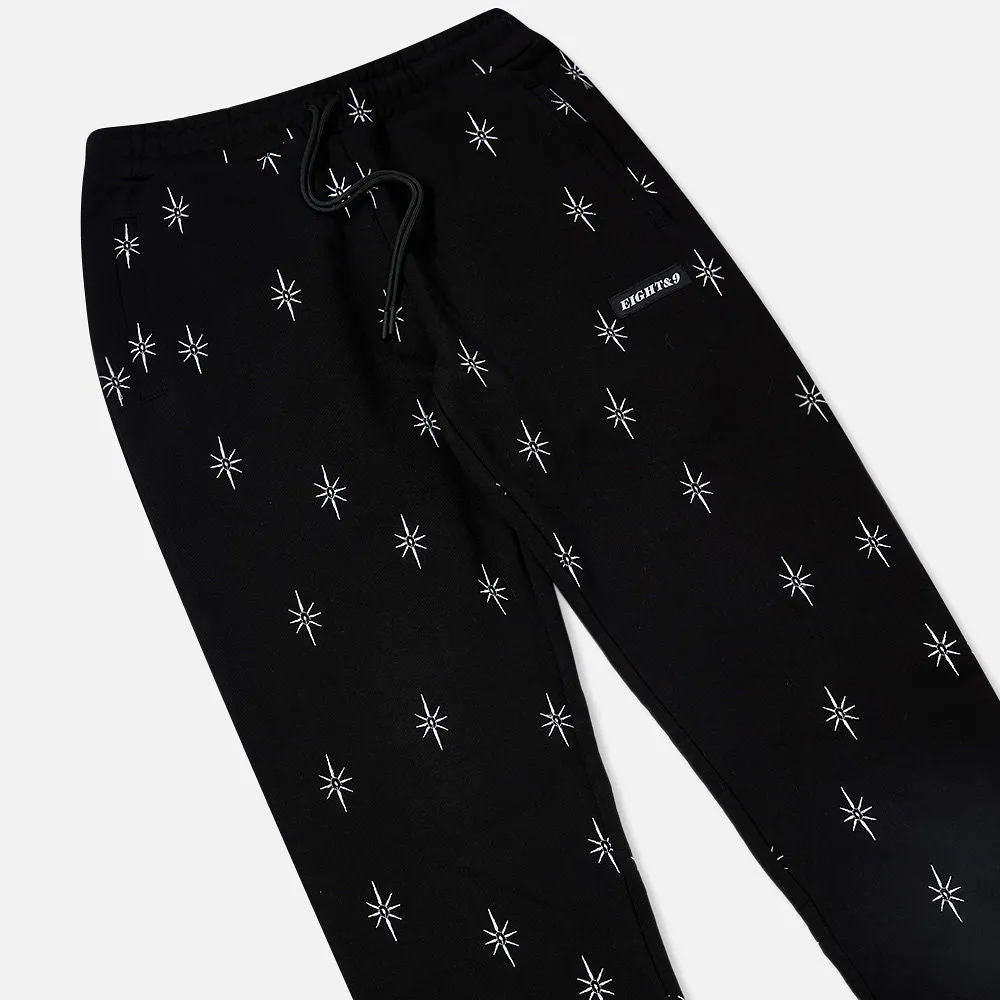 Shine Jaquard Sweatpants Black