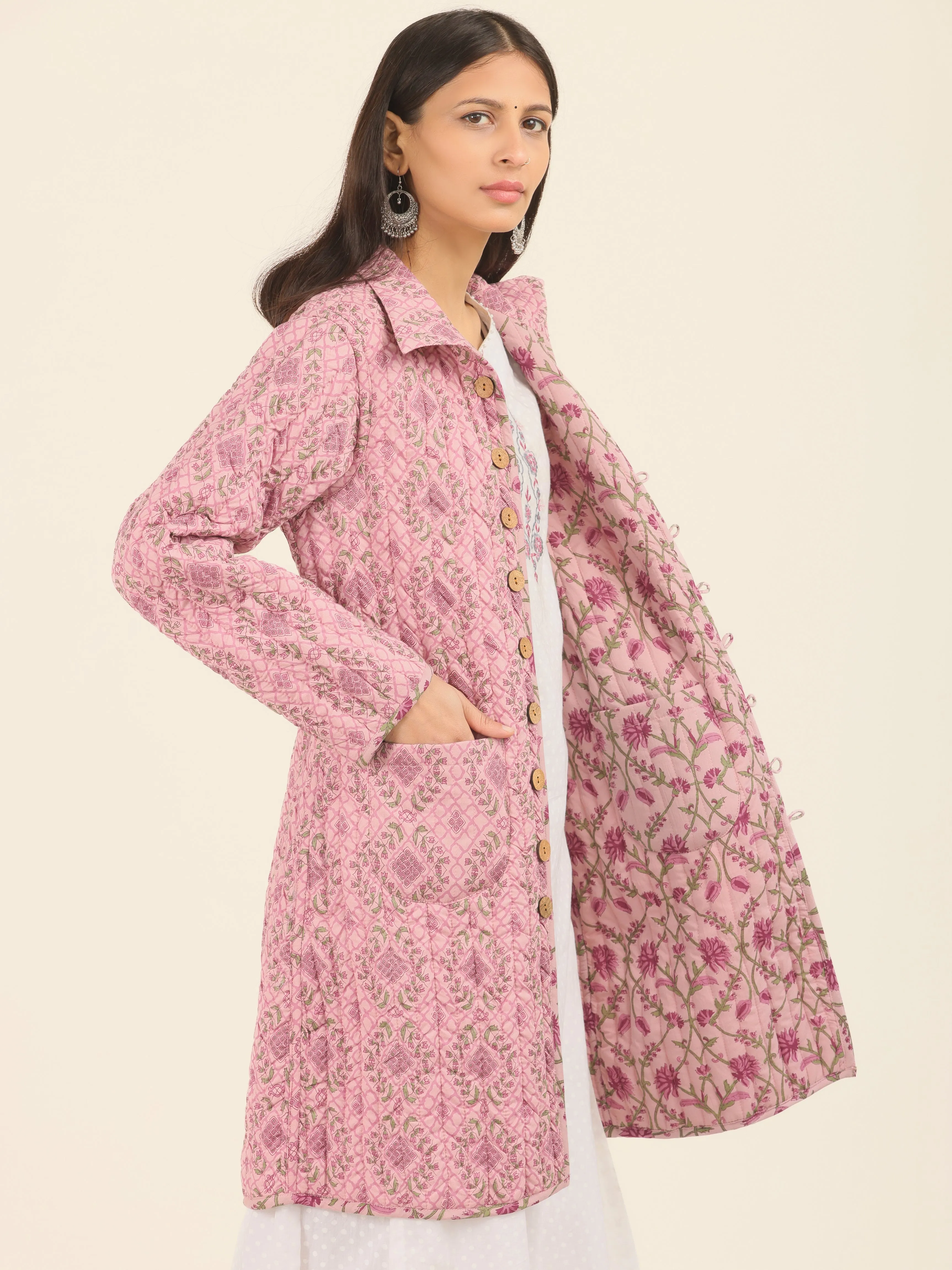 Shishir Jasmine Quilted Reversible Jacket