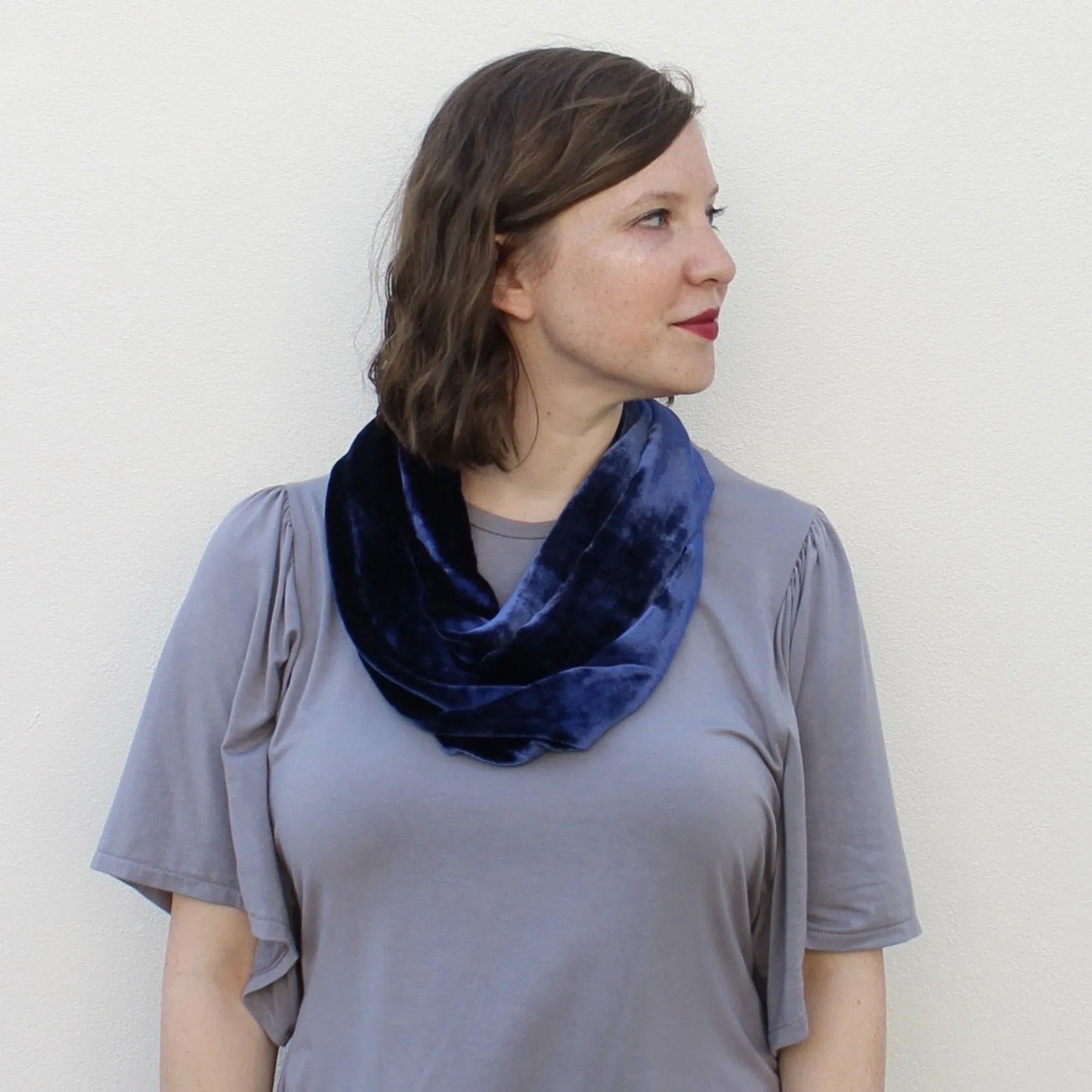 Silk Velvet Infinity Scarf