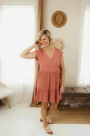 Tiered V Babydoll Dress