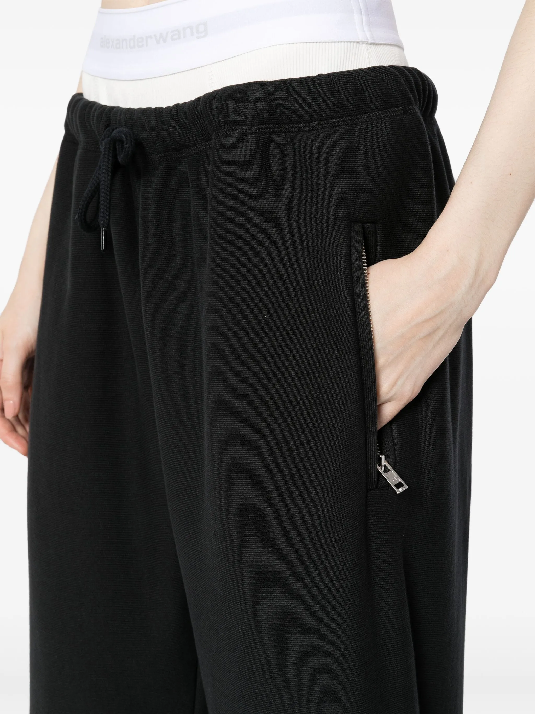 Wide Leg Sweatpants With Pre-Styled Detachable Logo Brief