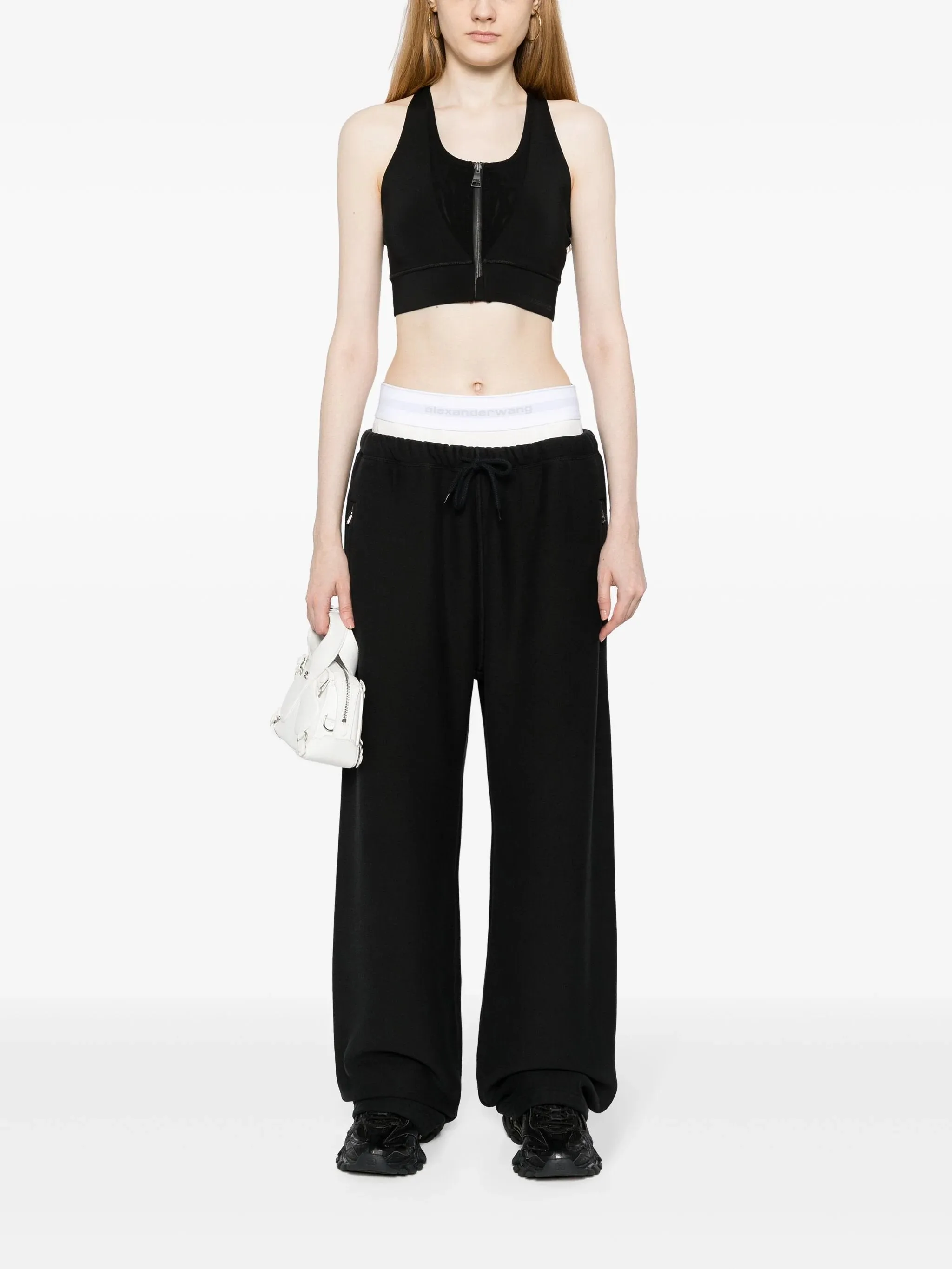 Wide Leg Sweatpants With Pre-Styled Detachable Logo Brief