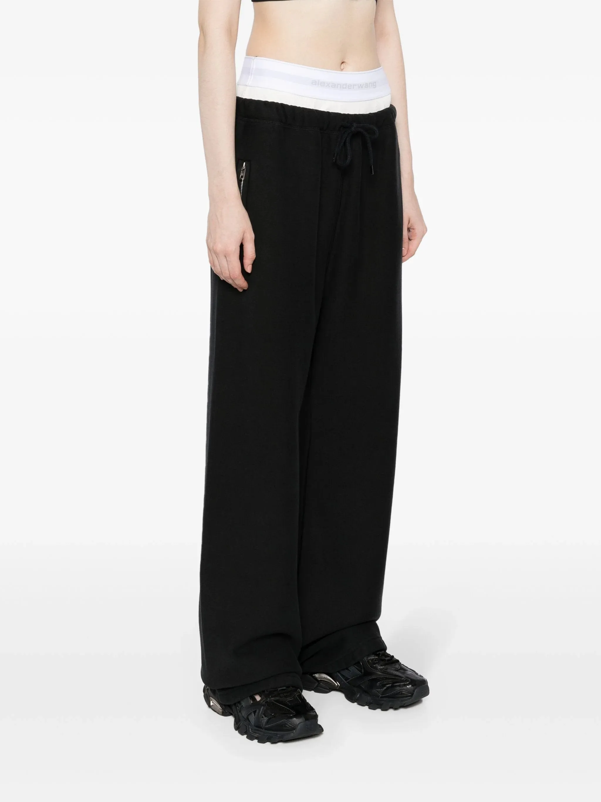 Wide Leg Sweatpants With Pre-Styled Detachable Logo Brief