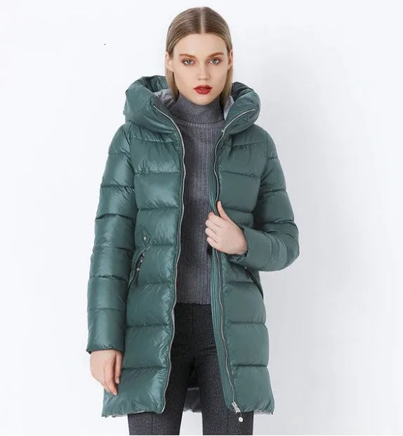 Women's Winter Warm Long Down Coat With Hood