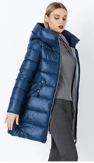 Women's Winter Warm Long Down Coat With Hood