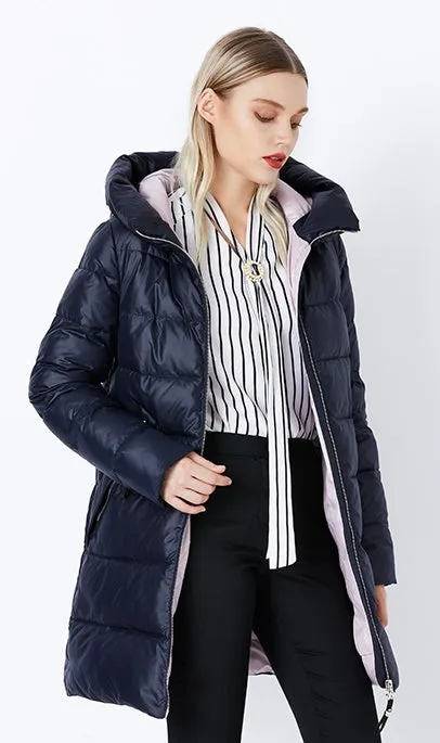 Women's Winter Warm Long Down Coat With Hood