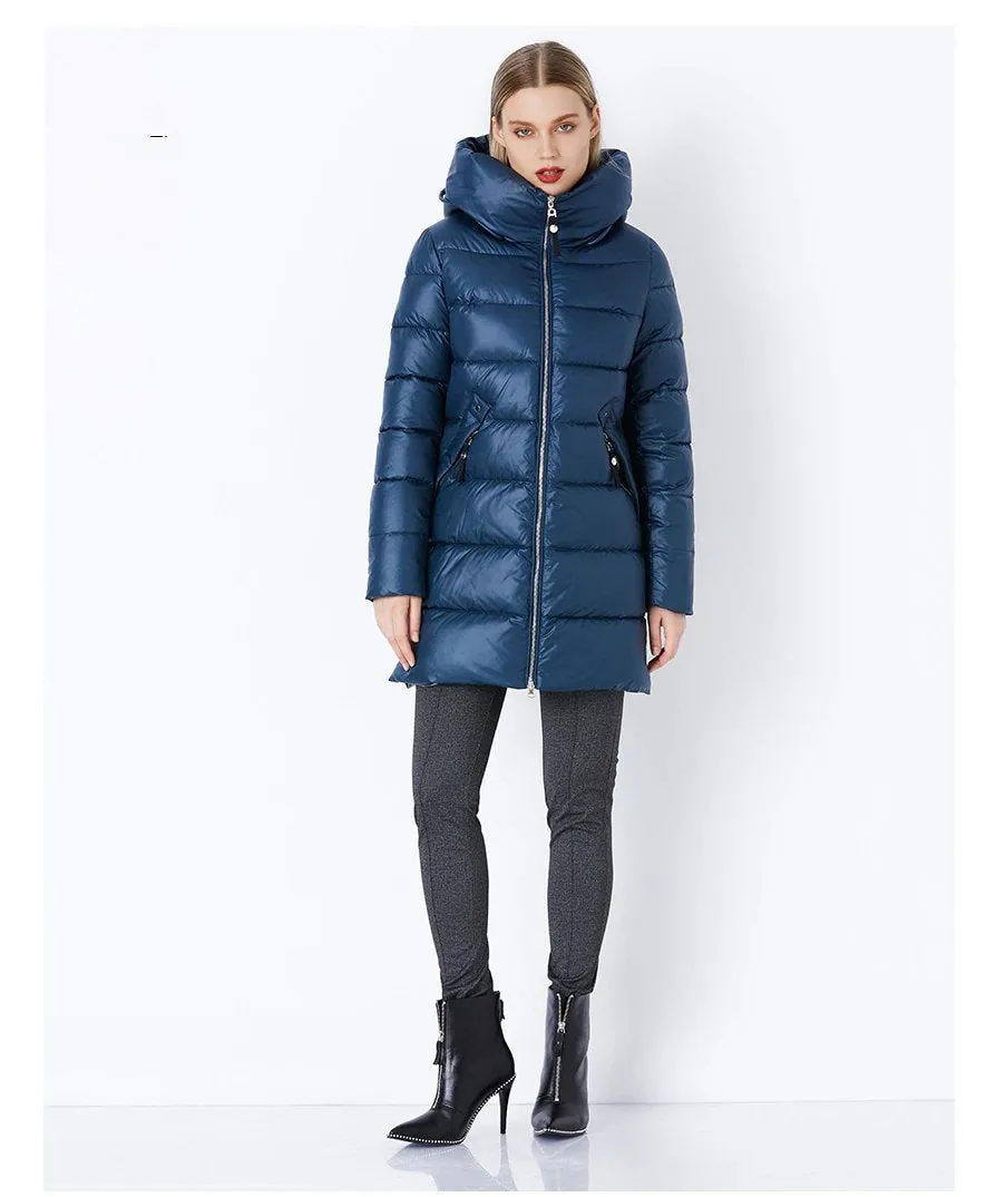 Women's Winter Warm Long Down Coat With Hood