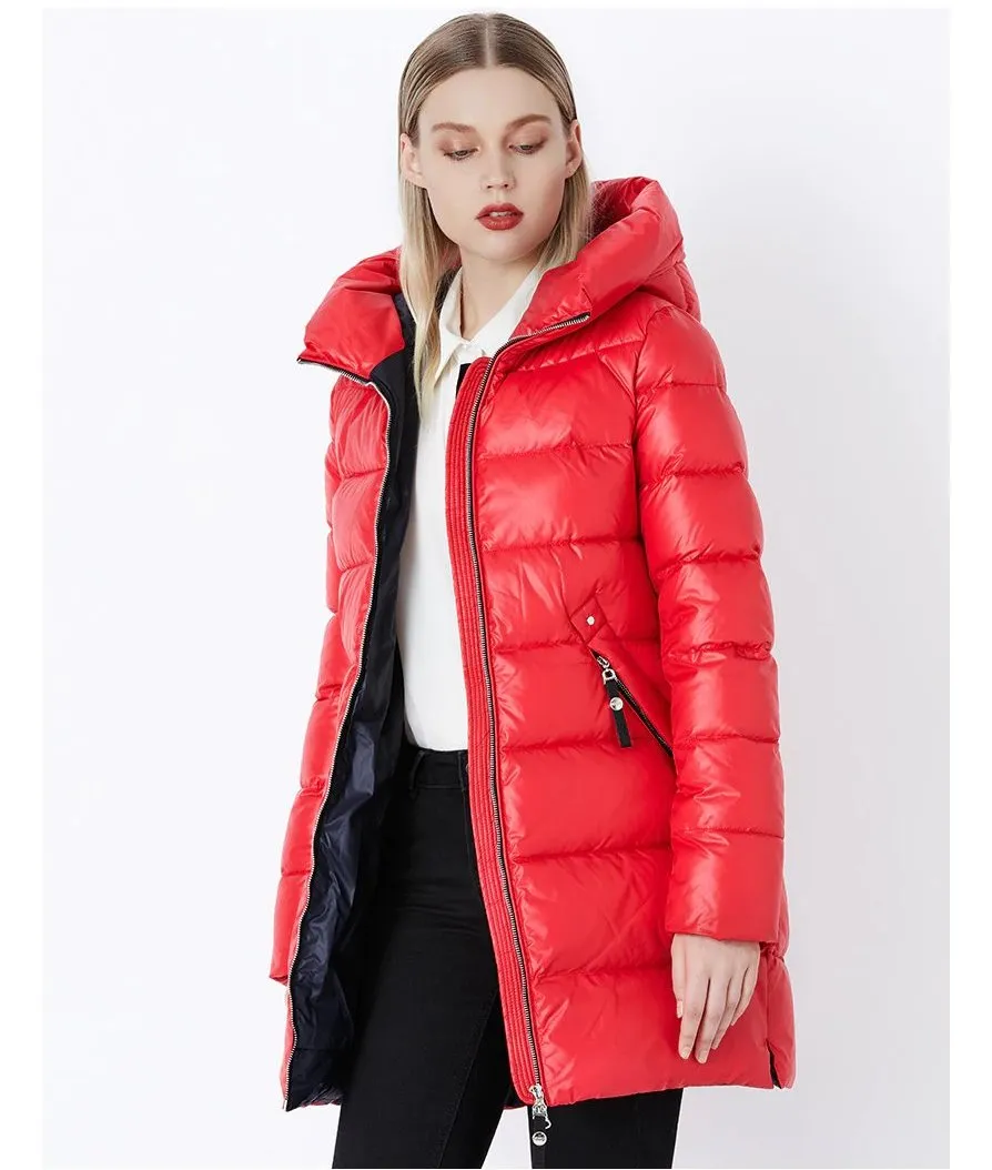 Women's Winter Warm Long Down Coat With Hood