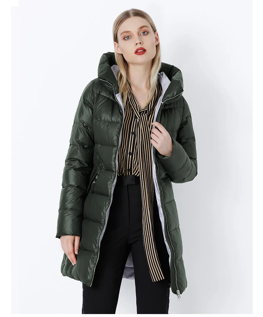 Women's Winter Warm Long Down Coat With Hood