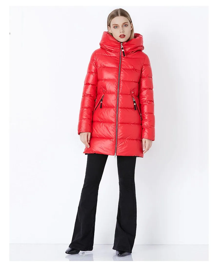 Women's Winter Warm Long Down Coat With Hood