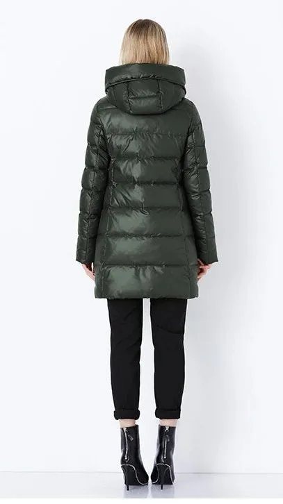 Women's Winter Warm Long Down Coat With Hood